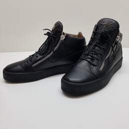 AUTHENTICATED Giuseppe Zanotti Black Leather High Top Sneakers Mens Size 46 alternative image