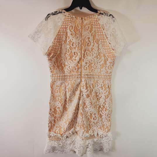 Pretty Little Thing Women White Lace Bodycon Dress 12 NWT image number 2