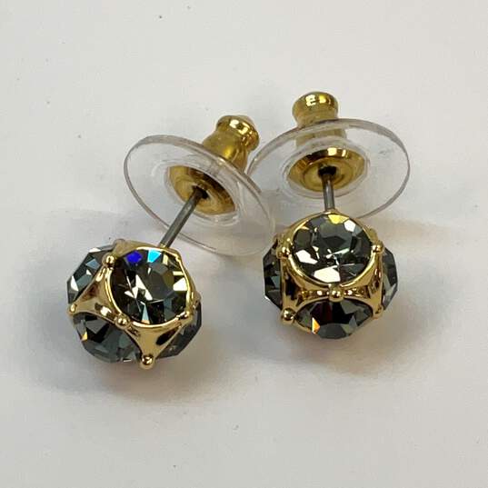 Designer Kate Spade Gold-Tone Crystal Pave Stone Ball Stud Earrings image number 2