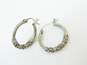 Artisan 925 Chunky Square Twisted & Smooth Tube & Bali Style Hoop Earrings Variety 18.7g image number 2