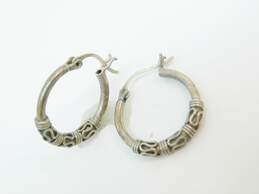 Artisan 925 Chunky Square Twisted & Smooth Tube & Bali Style Hoop Earrings Variety 18.7g alternative image