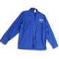 Womens Blue Graphic Print Long Sleeve Pockets Full-Zip Hoodie Size Medium image number 1