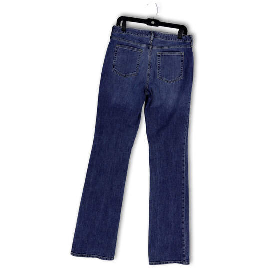 Womens Blue Denim Medium Wash Stretch Pockets Straight Leg Jeans Size 8L image number 2