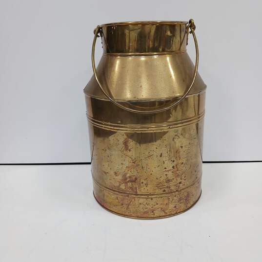 Parma Brass-Tone Milk Can Shaped Bucket  17 x 11.5 image number 1