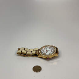 Designer Betsey Johnson Gold-Tone Rhinestones Round Dial Analog Wristwatch alternative image
