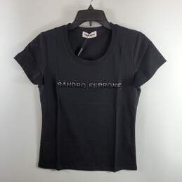 Sandro Ferrone Women Black T-Shirt M NWT