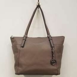 Michael Kors Pebbled Leather Tote Bag Gray