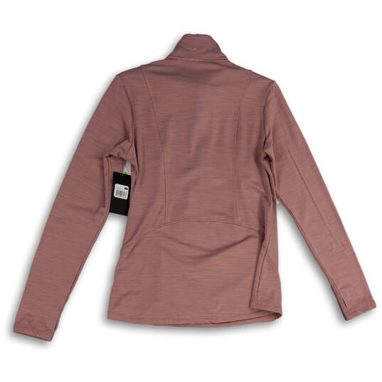 NWT Womens Pink Mock Neck Long Sleeve 1/4 Zip Activewear Jacket Size M image number 2