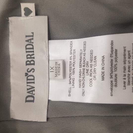 David's Bridal Women Silver Sequin Formal Sleeveless Dress Max 1X image number 4