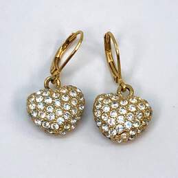 Designer Joan Rivers Gold-Tone Rhinestone Leverback Fashionable Dangle Earrings alternative image