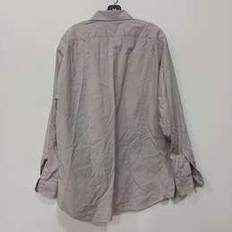 Lacoste Men's Purple Micro Check Button Up Dress Shirt Size 45 alternative image
