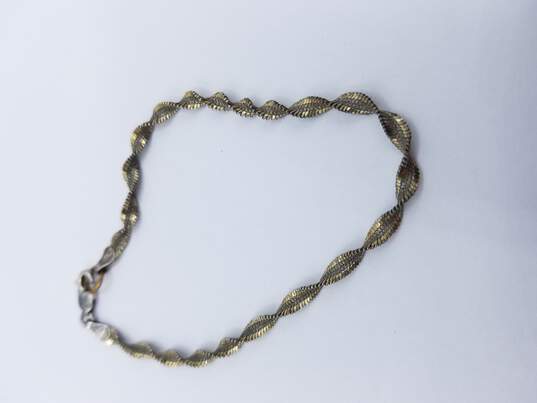 925 Sterling Silver Spiral Chain Bracelet 7.5in LB891 image number 1