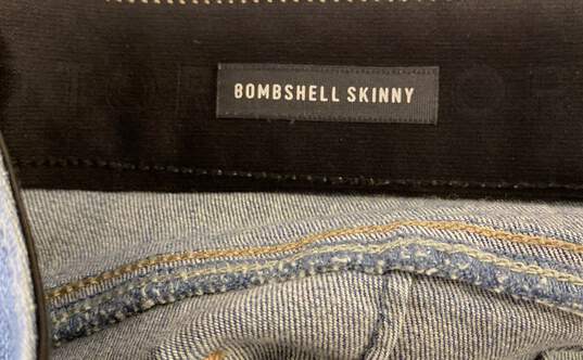 NWT Torrid Premium Womens Blue Bombshell Skinny Denim Jean Shorts Size 22 image number 7