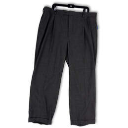 NWT Mens Gray Pleated Classic Fit Pockets Straight Leg Dress Pants Sz 40x30