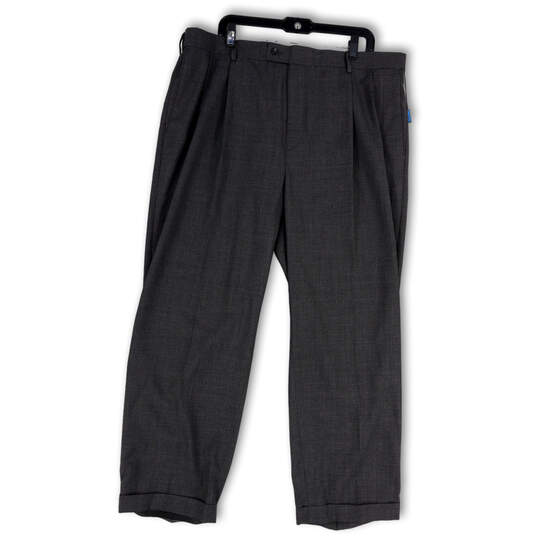 NWT Mens Gray Pleated Classic Fit Pockets Straight Leg Dress Pants Sz 40x30 image number 1