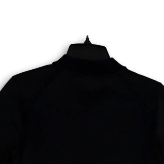 Mens Black Long Sleeve Band Collar Activewear Full-Zip Jacket Size Medium image number 4