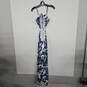 ABERCROMBIE & FITCH Blue White Cut Out Open Back Sleeveless Maxi Dress image number 2