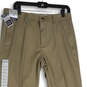 NWT Mens Khaki Flat Front Slash Pocket Straight Fit Chino Pants Size 32x32 image number 3