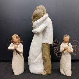 Bundle Of 3 Assorted Willow Tree Wooden Figurines