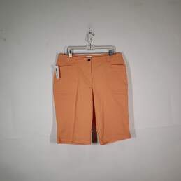 Womens Regular Fit Flat Front Slash Pockets Chino Shorts Size 2.5