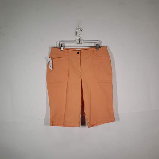 Womens Regular Fit Flat Front Slash Pockets Chino Shorts Size 2.5 image number 1