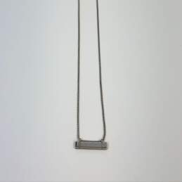 Designer Kendra Scott Silver-Tone Leanor Gunmetal Bar Pendant Necklace alternative image