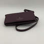 Womens Purple Leather Various Card Slots Magnetic Snap Crossbody Bag image number 3