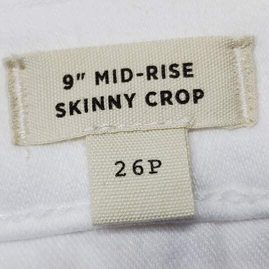 Madewell Mid Rise Skinny Crop White Jeans Size 26P image number 5
