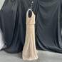 Women's Adrianna Papell Champagne Beaded Blouson Mermaid Gown Size 10M NWT image number 5