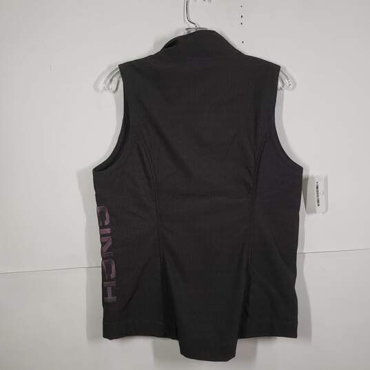 Womens Sleeveless Mock Neck Zipper Pockets Full-Zip Vest Size Medium image number 2