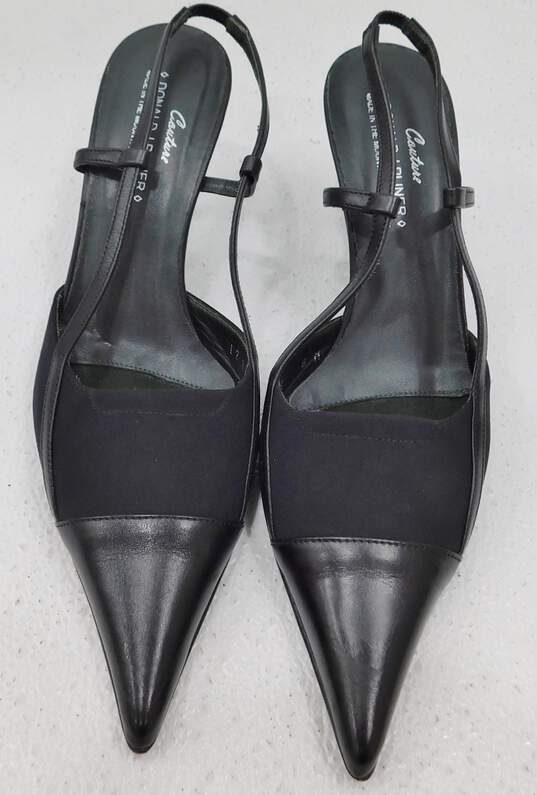 Women's Donald J Pliner Black Leather Dress Heels image number 1