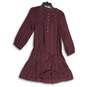 Loft Womens Red Henley Neck Balloon Sleeve Knee Length A-Line Dress Size Large image number 1