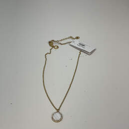 Designer Kate Spade Gold-Tone Crystal Stone Round Shape Pendant Necklace alternative image