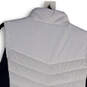 NWT Womens White Blue Mock Neck Sleeveless Full-Zip Puffer Vest Size Large image number 4