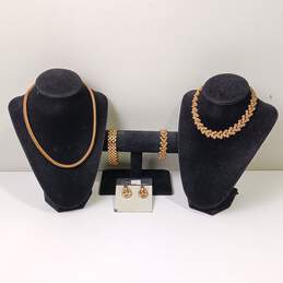Brassy Gold Toned Jewelry Set