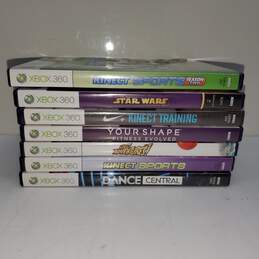 Untested Xbox 360 Kinect Games Lot of 7 Star Wars/Nike + Training/Adventures!/Dance Central/Sports/Sports Season 2/Your Shape Fitness Evolved