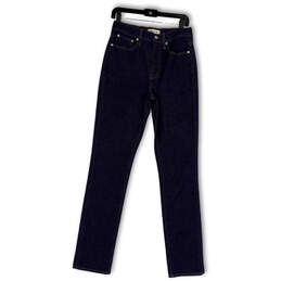 Womens Blue Denim Medium Wash Stretch Pocket Skinny Leg Jeans Size 28
