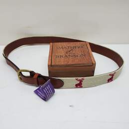 Smathers And Branson Leather And Needlepoint Belt