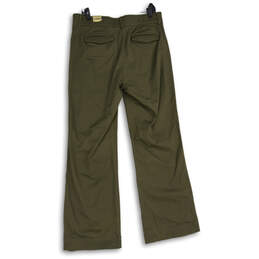 NWT Womens Green Flat Front Pockets Button Bootcut Leg Dress Pants Size 12 alternative image