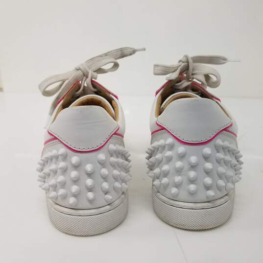 Christian Louboutin White Pink Viera 2 Low Top Sneakers Women's Size 8 image number 5