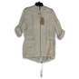 NWT Womens White Long Sleeve Hooded Full-Zip Jacket Size Medium image number 1