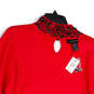 NWT Womens Red Beaded Keyhole Neck Long Sleeve Pullover Blouse Top Sz 18/20 image number 3