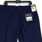 Mens Blue Flat Front Slash Pocket Straight Leg Ankle Pants Size 38W 30L image number 4