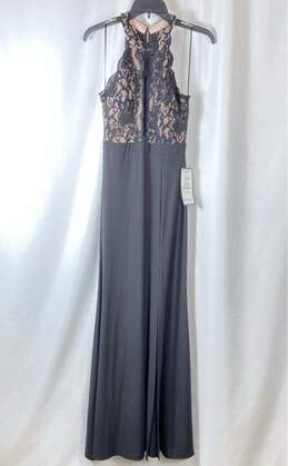 Morgan & Co Women Black Lace Sleeveless Maxi Dress Sz 5