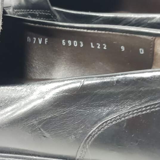 Salvatore Ferragamo Men's Black Leather Silver Buckle Loafer Dress Shoes Size 9M image number 5