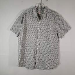 Mens Floral Regular Fit Short Sleeve Collared Button-Up Shirt Size XL