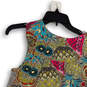 NWT Womens Multicolor Sleeveless Split Neck Pullover Blouse Top Size Small image number 1