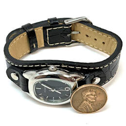 Designer Fossil Silver-Tone Leather Adjustable Strap Analog Wristwatch alternative image