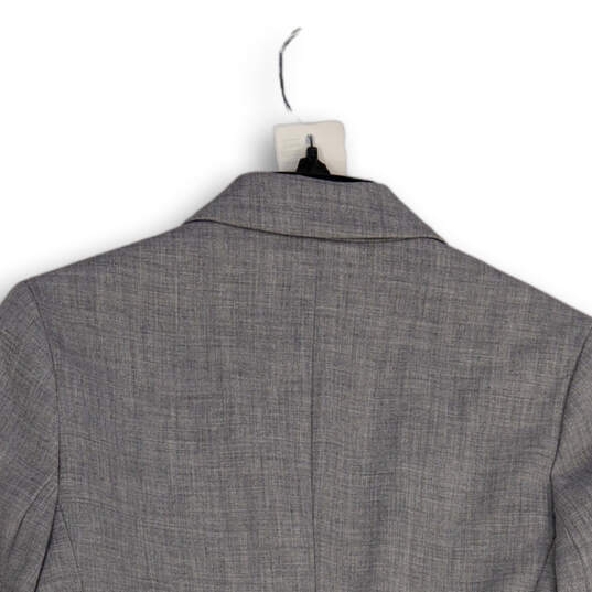 Womens Gray Long Sleeve Notch Lapel Single Breasted One Button Blazer Sz 2 image number 4