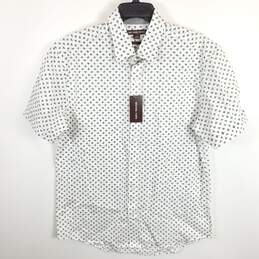Michael Kors Men White Printed Button Up Shirt L NWT